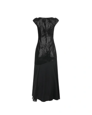 Formal long black dress with delicate sequins | All products | Dika.rs - 6 Formal long black dress with delicate sequins | All products - 6
