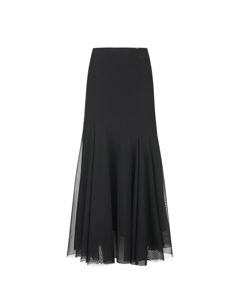 Formal long skirt in black crepe | Skirts and Shorts