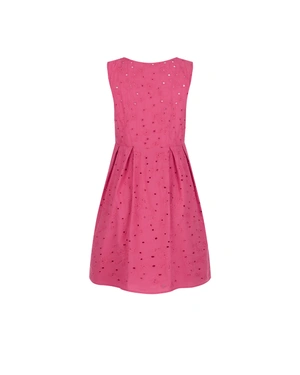 Fuchsia summer dress with English embroidery | Dresses - 1