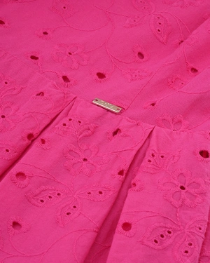 Fuchsia summer dress with English embroidery | Dresses - 2