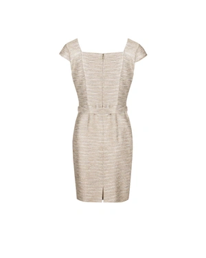 Robe de cocktail dorée à fils de lurex | Robes - 7