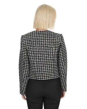 Graphic black and white tweed blazer | Jackets and Coats - 4