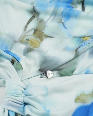 Greek neck t-shirt with floral print | T-shirts and Tops - 2
