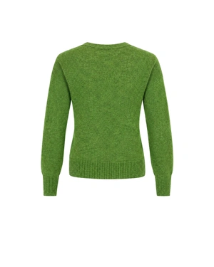 Green seamless wool sweater with a V-neck | Pullovers | Dika.com - 3 Green seamless wool sweater with a V-neck | Pullovers - 3
