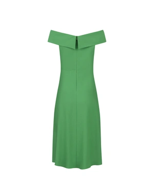 Rochie elegantă verde cu umeri goi și siluetă în linie A | NOUTATI - 3