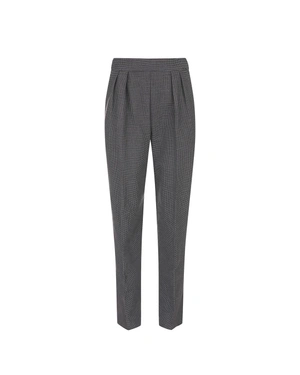 Grey women’s high-waisted trousers with pleats | Trousers | Dika.ge Grey women’s high-waisted trousers with pleats | Trousers