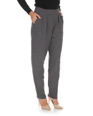 Grey women’s high-waisted trousers with pleats | Trousers | Dika.ge - 1 Grey women’s high-waisted trousers with pleats | Trousers - 1