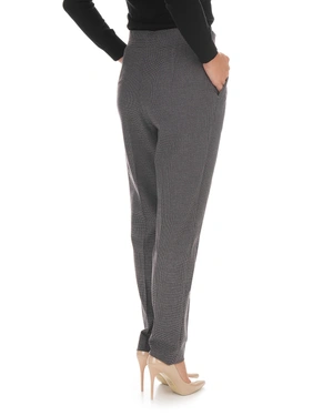 Grey women’s high-waisted trousers with pleats | Trousers | Dika.ge - 2 Grey women’s high-waisted trousers with pleats | Trousers - 2
