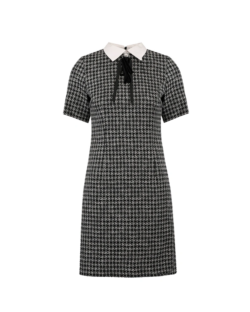 Houndstooth dress with a collar | Dresses and Jumpsuits