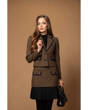 Houndstooth virgin wool jacket | Jackets and Coats - 3