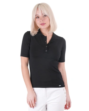 Jersey blouse with a collar and lurex thread | OUTLET SUMMER | Outlet DiKa - 3 Jersey blouse with a collar and lurex thread | OUTLET SUMMER - 3