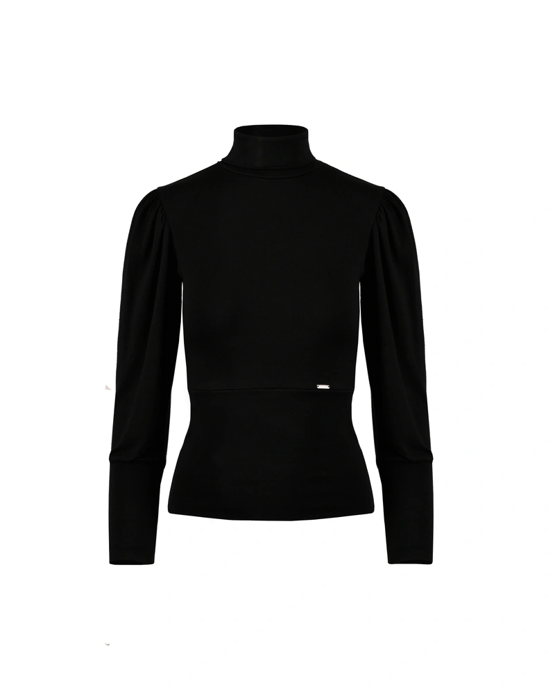 Jersey blouse with a turtleneck | T-shirts