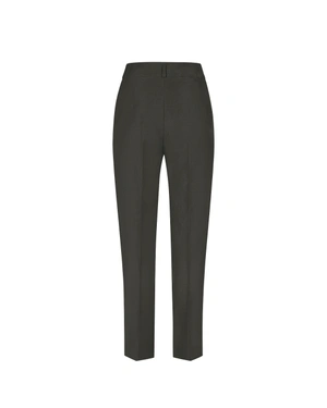 Khaki linen and viscose trousers, with crease | Trousers and Leggings - 1