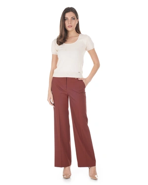 Knit blouse in viscose and cotton with short sleeves in ivory color | NEW - 4