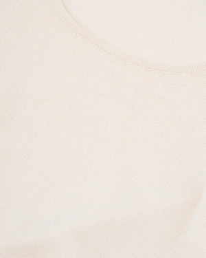 Knit blouse in viscose and cotton with short sleeves in ivory color | NEW - 6
