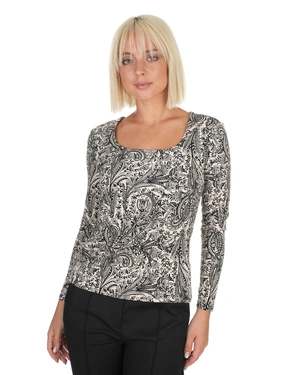 Knit blouse with paisley motif |  - 3