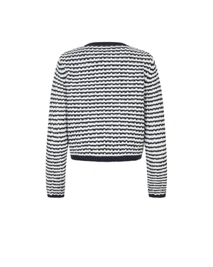 Плетена жилетка в тъмносиньо и бяло | Casual - 11