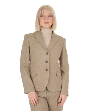 Light beige blazer with wool and silk | Jackets and Blazers - 1
