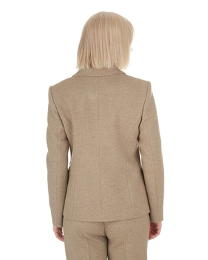 Light beige blazer with wool and silk | Jackets and Blazers - 3