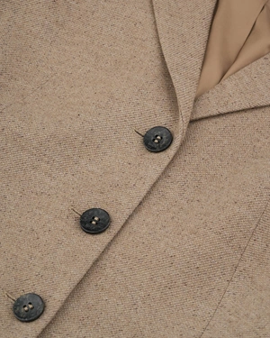 Light beige blazer with wool and silk | Jackets and Blazers - 6