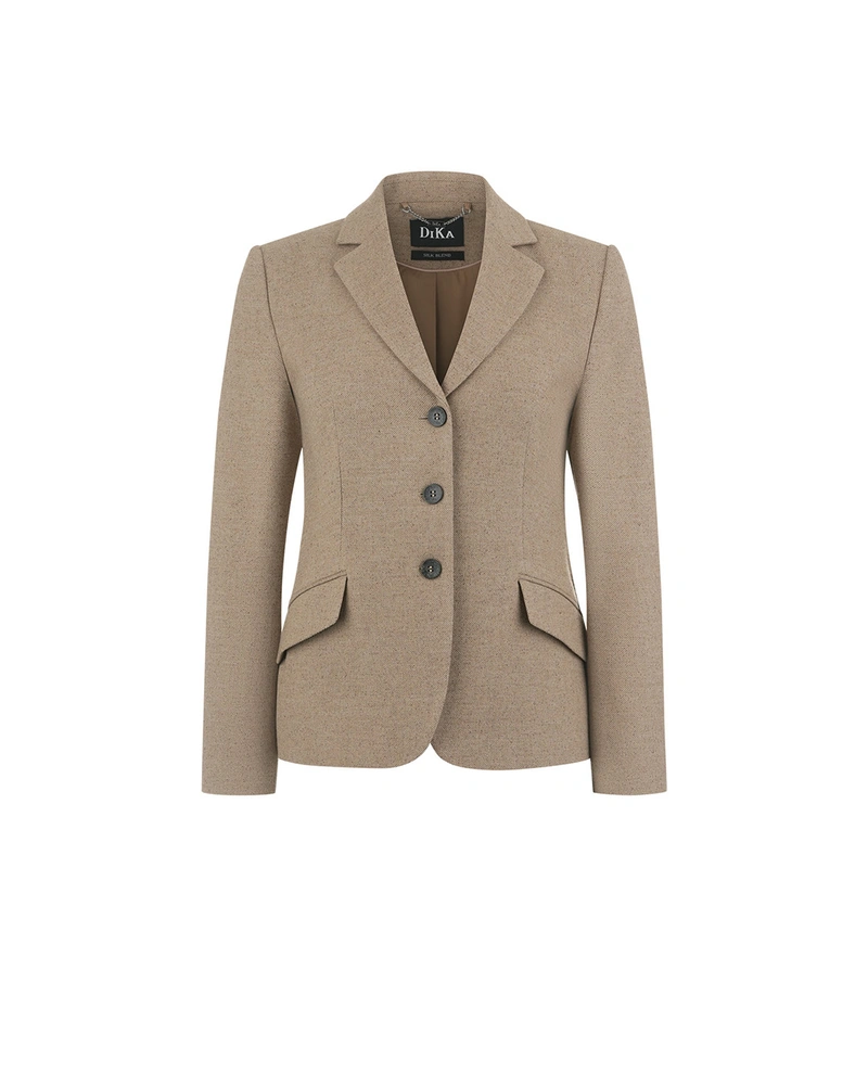 Light beige blazer with wool and silk | Jackets and Blazers