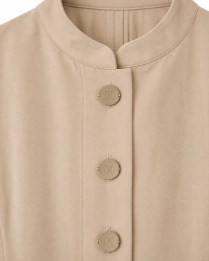 Light beige cotton shirt dress with shaping seams | Dresses | Dika.bg - 4 Light beige cotton shirt dress with shaping seams | Dresses - 4