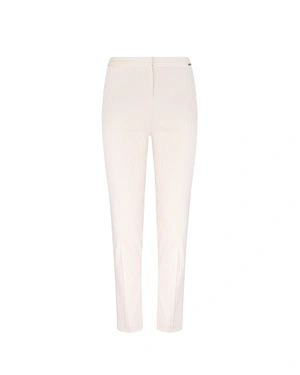 Light beige cotton trousers with fine stripes | All products