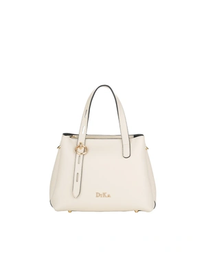 Light beige leather bag with two short handles and gold hardware | Bags | Dikastore.ro Light beige leather bag with two short handles and gold hardware | Bags