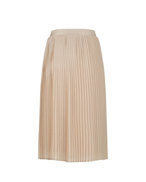Light beige midi skirt in fine pleated chiffon |  - 1