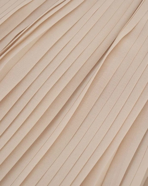Light beige midi skirt in fine pleated chiffon |  - 2