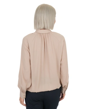 Light beige mousseline blouse with jabot | All products - 6