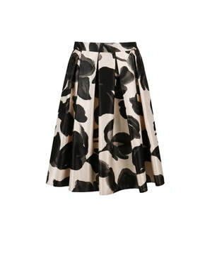 Light beige satin skirt with black floral print | Skirts | Dika.rs Light beige satin skirt with black floral print | Skirts