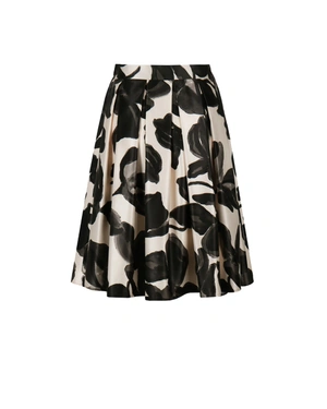 Light beige satin skirt with black floral print | Skirts | Dika.rs - 2 Light beige satin skirt with black floral print | Skirts - 2