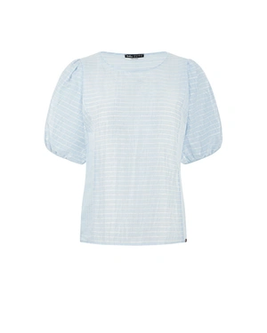 Light blue blouse with short puff sleeves | OUTLET SUMMER | Dika.test Light blue blouse with short puff sleeves | OUTLET SUMMER
