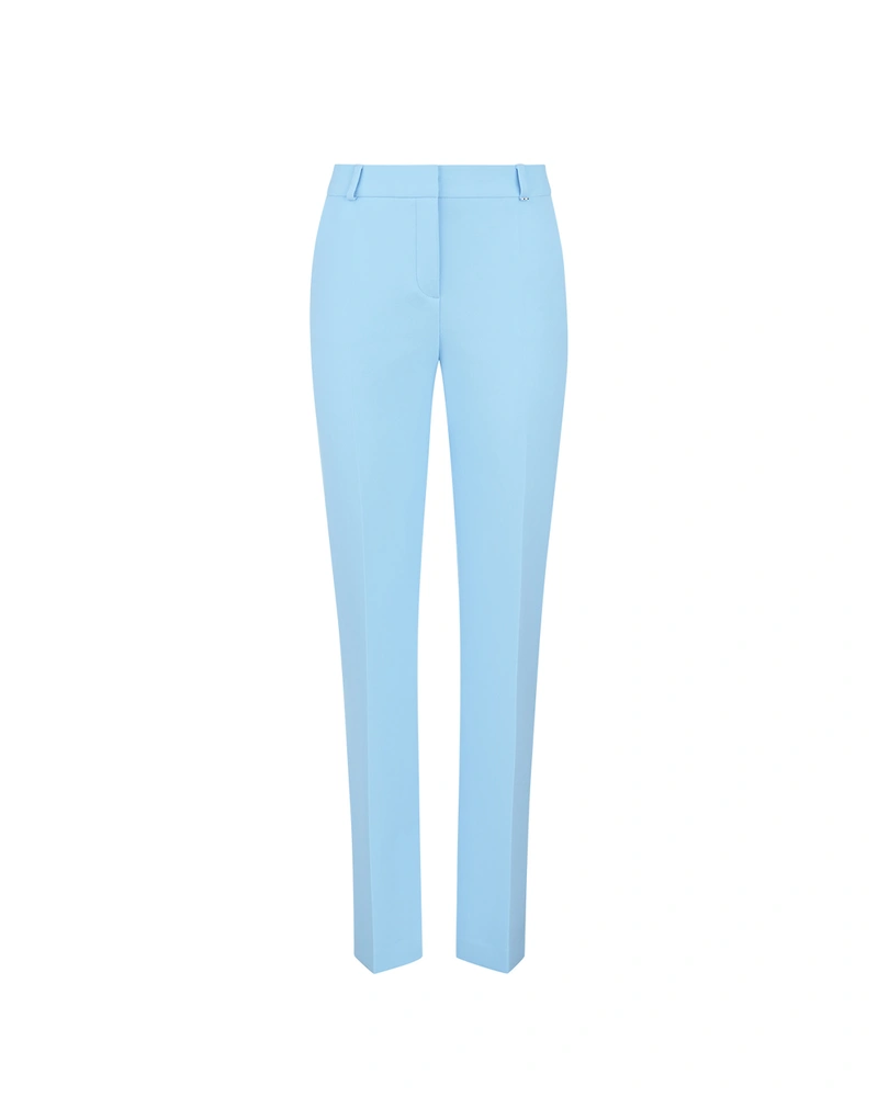 Light blue business trousers with tapered leg | Trousers