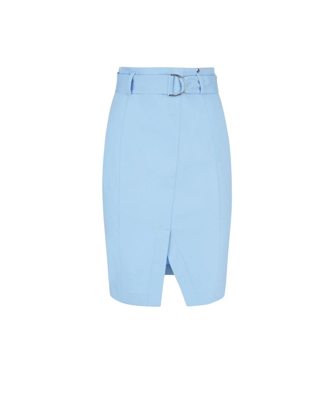 Light blue pencil skirt with belt and front slit see Price on Dika.bg