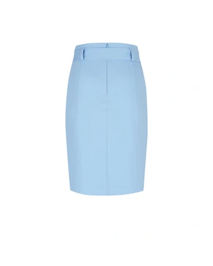 Fustă creion albastru deschis cu curea și crăpătură frontală | NOUTATI - 4