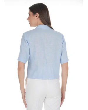 Light blue shirt in viscose and linen blend | Shirts | Dika.rs - 3 Light blue shirt in viscose and linen blend | Shirts - 3