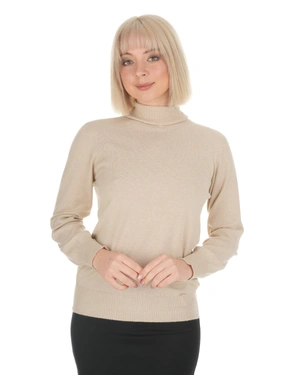 Light gray fine turtleneck sweater made with seamless technology | Knitwear | Dika.bg - 1 Light gray fine turtleneck sweater made with seamless technology | Knitwear - 1