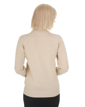 Light gray fine turtleneck sweater made with seamless technology | Knitwear | Dika.bg - 3 Light gray fine turtleneck sweater made with seamless technology | Knitwear - 3