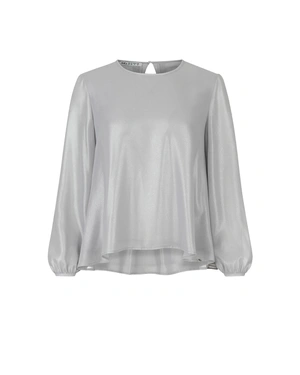 Light gray satin blouse | Blouses | Outlet DiKa Light gray satin blouse | Blouses