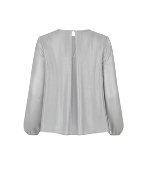 Light gray satin blouse | Blouses | Outlet DiKa - 1 Light gray satin blouse | Blouses - 1