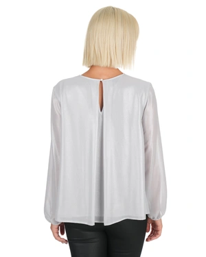 Light gray satin blouse | Blouses | Outlet DiKa - 4 Light gray satin blouse | Blouses - 4