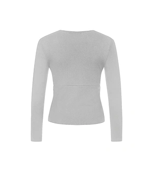 Light grey viscose blouse with gathering | T-shirts | Dika.rs - 1 Light grey viscose blouse with gathering | T-shirts - 1