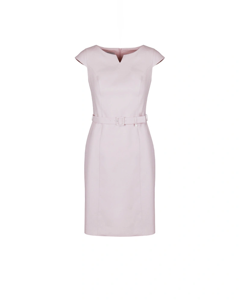 Light pink business dress in cotton and viscose | NEW