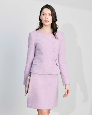 Light purple double-breasted jacket made of textured fabric | Jackets and Blazers - 1