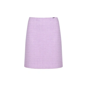 Light purple straight skirt made of textured fabric | Suits - 6