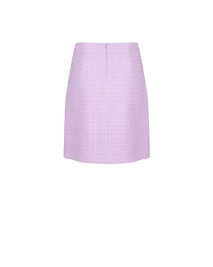 Light purple straight skirt made of textured fabric | Suits - 11