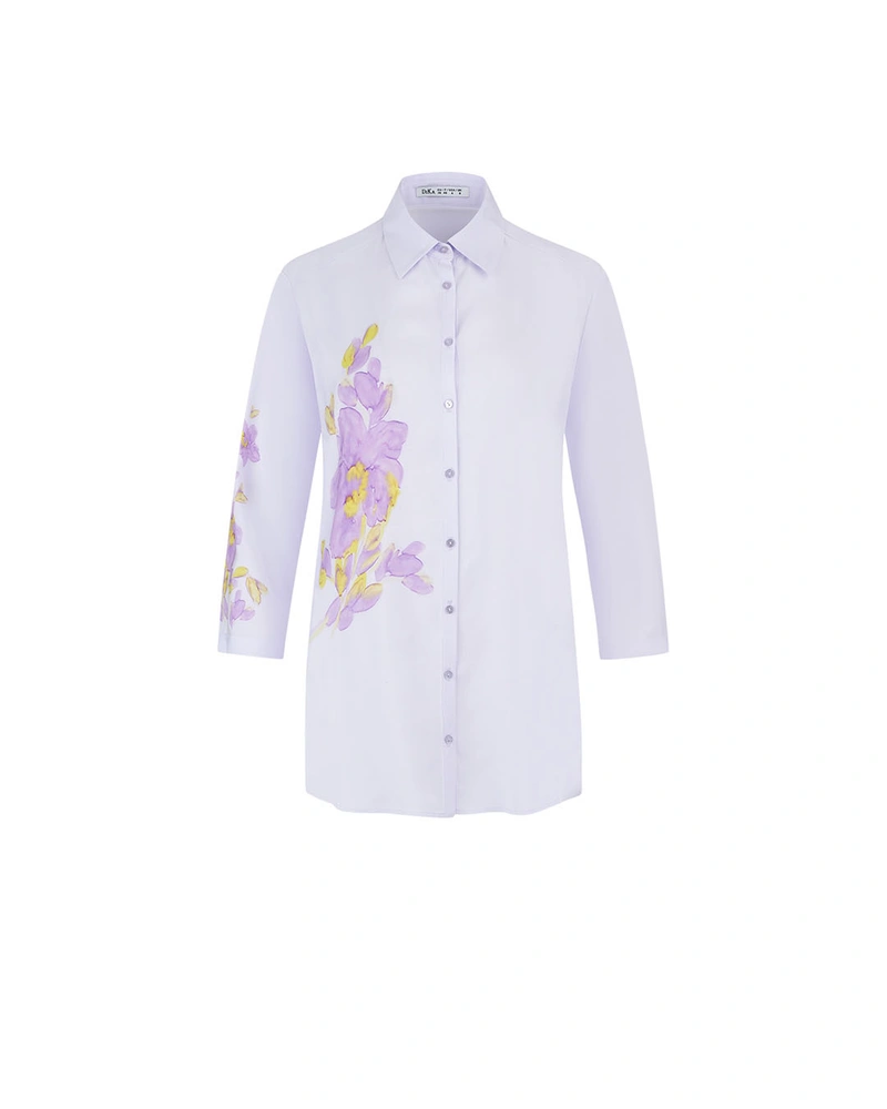 Light shirt with a floral detail, made of viscose and rayon | Shirts