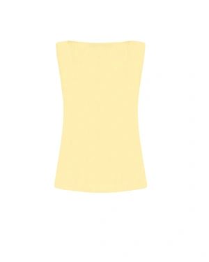 Light yellow sleeveless blouse with V-neck | Blouses and Shirts | Dika.test - 1 Light yellow sleeveless blouse with V-neck | Blouses and Shirts - 1